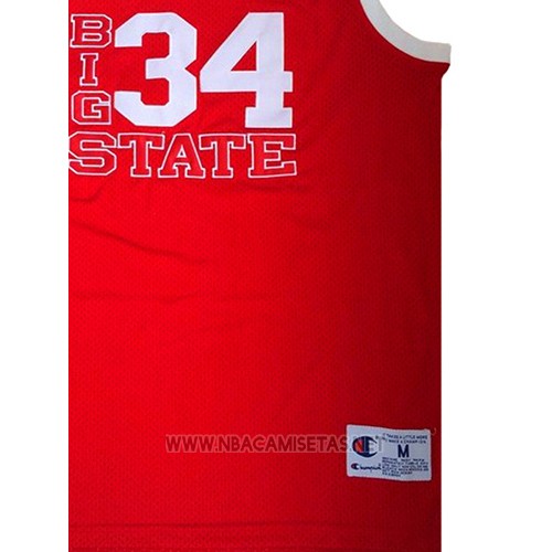 Camiseta Pelicula Big State Jesus Shuttlesworth NO 34 Rojo